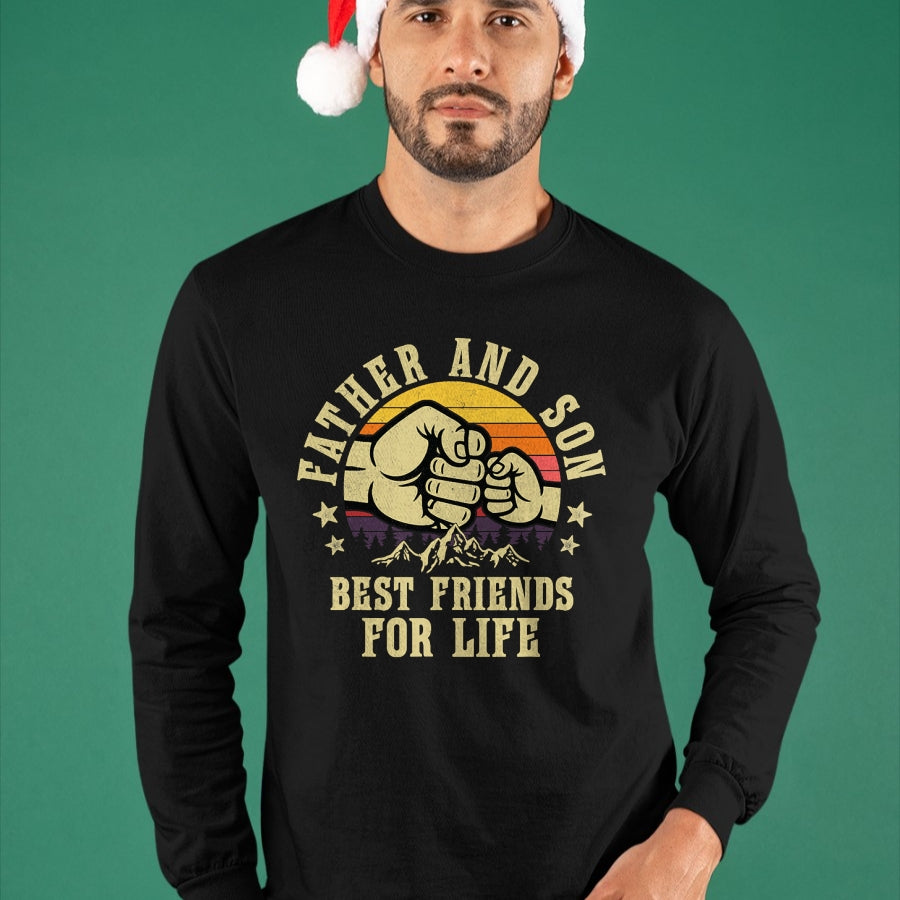 Father and Son Best Friends for Life Gifts Birthday Dad T-Shirt - Gift From Dad Unisex T-Shirt/Hoodie - NGHL00 (SKUT-2310EMAILDS-20)