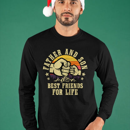 Father and Son Best Friends for Life Gifts Birthday Dad T-Shirt - Gift From Dad Unisex T-Shirt/Hoodie - NGHL00 (SKUT-2310EMAILDS-20)