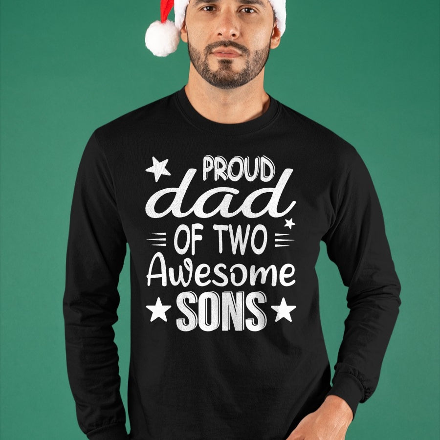 Men Dad Of 2 Boys Two Sons Father's Day T-Shirt - Gift From Dad Unisex T-Shirt/Hoodie - NGHL00 (SKUT-2310EMAILDS-37)