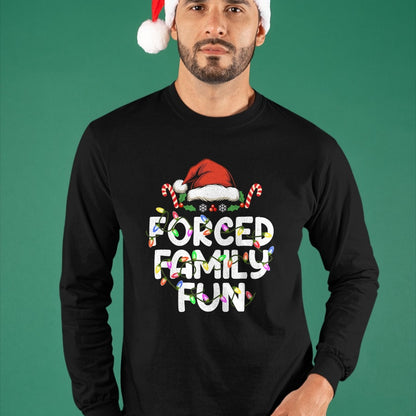 Forced Family Fun Christmas Pajamas Funny T-Shirt - Christmas Unisex T-Shirt/Hoodie/Sweatshirt - NGHL00