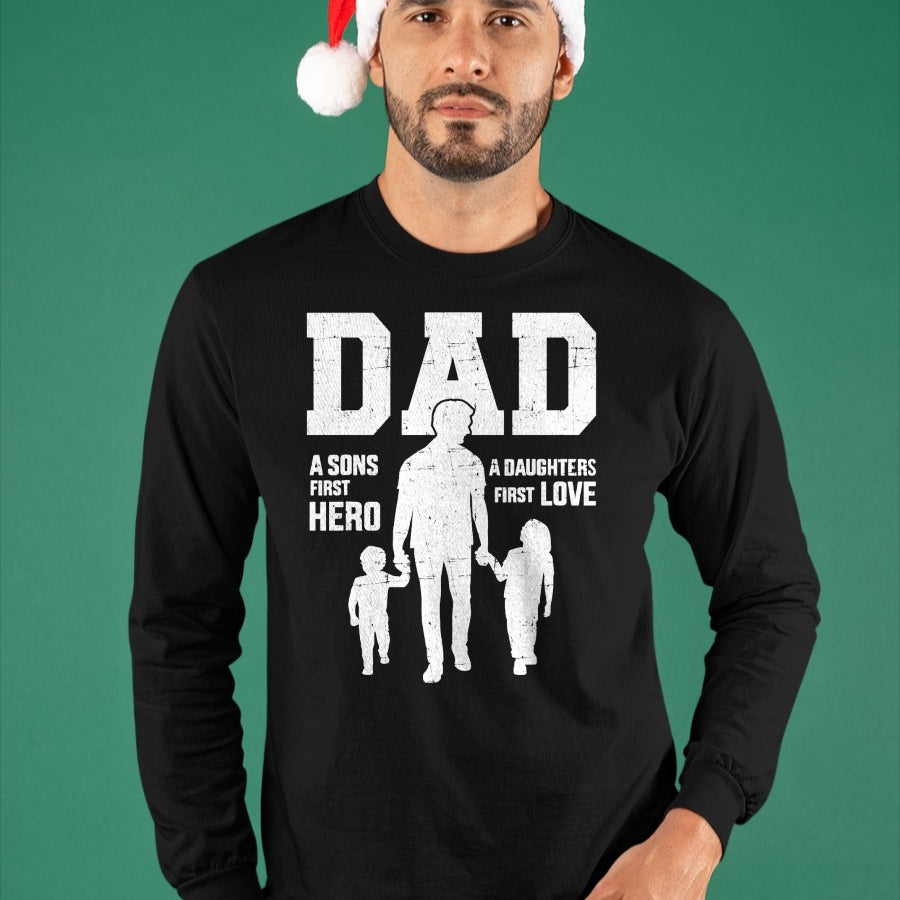 Dad sons first hero daughter love for father's day T-Shirt - Gift From Dad Unisex T-Shirt/Hoodie - NGHL00 (SKUT-2310EMAILDS-11)