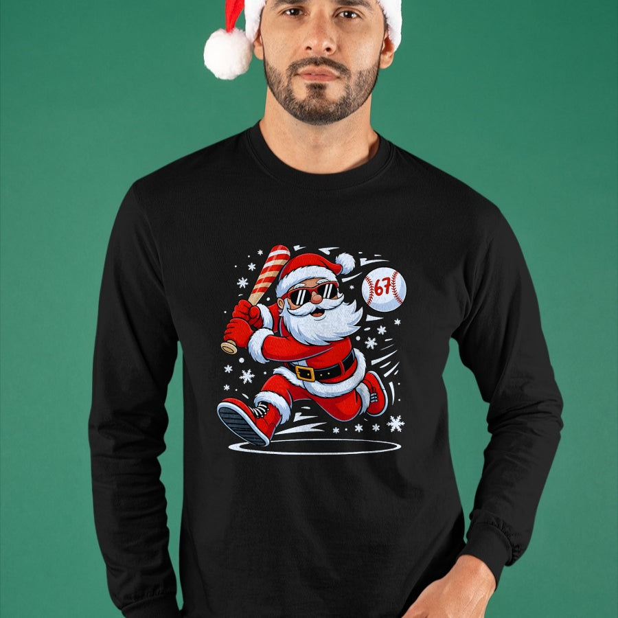 Funny Baseball Santa 67 Christmas Xmas Pajamas Boys T-Shirt - Christmas Unisex T-Shirt/Hoodie/Sweatshirt - NGHL00