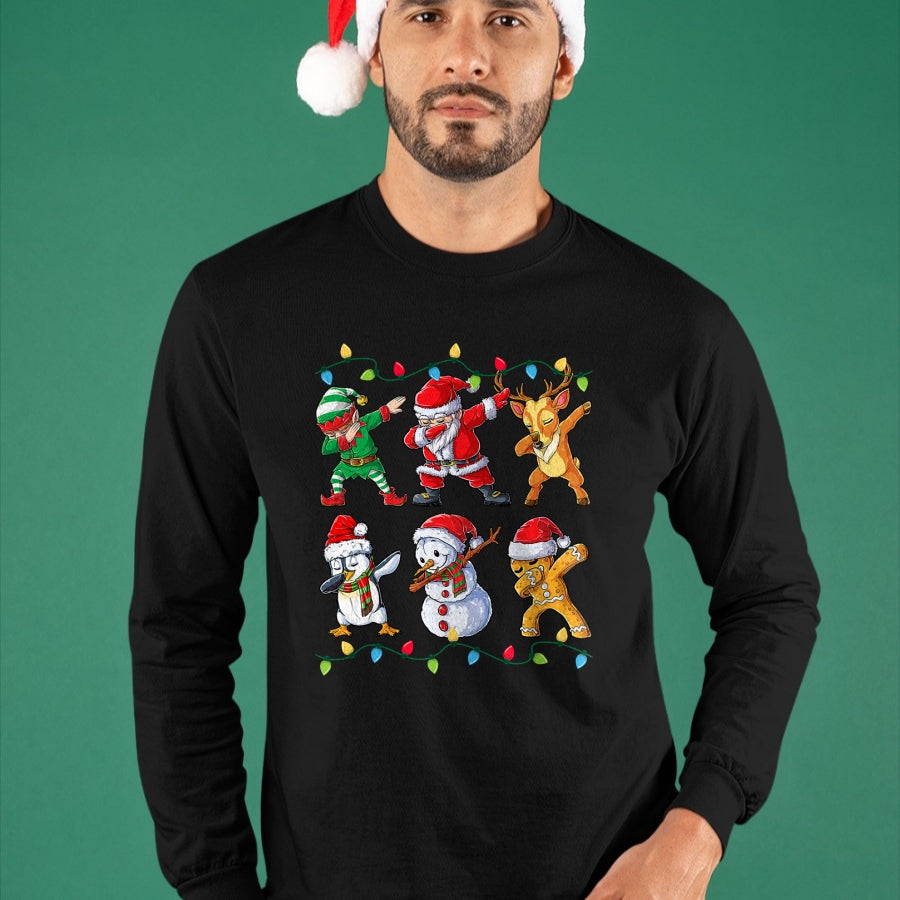 Dabbing Santa Elf Friends Christmas Boys Girls Men Xmas Dab T-Shirt - Christmas Unisex T-Shirt/Hoodie/Sweatshirt - NGHL00