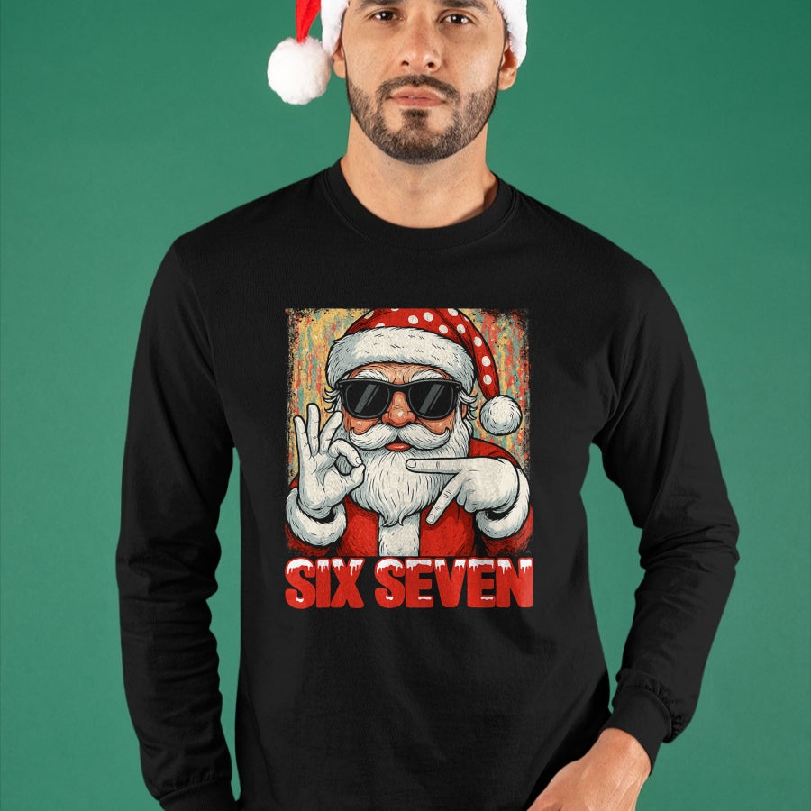 Funny Six Seven Meme Christmas Cool Santa Saying 6 7 T-Shirt - Christmas Unisex T-Shirt/Hoodie/Sweatshirt - NGHL00