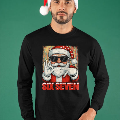 Funny Six Seven Meme Christmas Cool Santa Saying 6 7 T-Shirt - Christmas Unisex T-Shirt/Hoodie/Sweatshirt - NGHL00