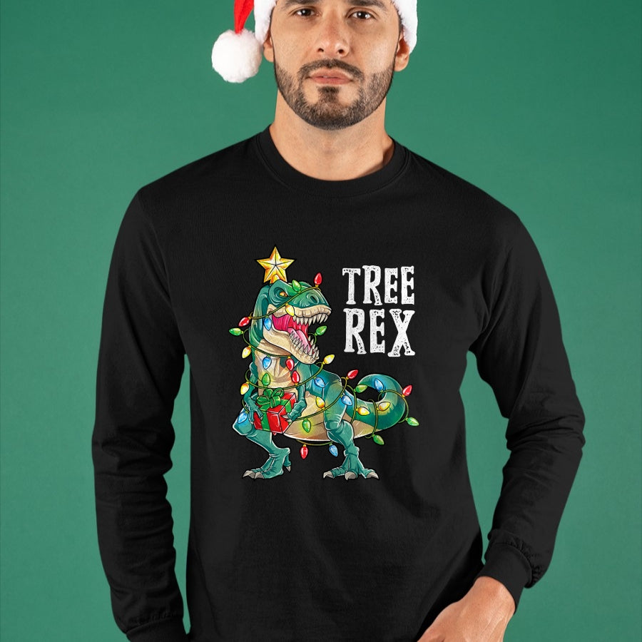 Most Wonderful Christmas Co Dinosaur Christmas Tree Rex Pajamas Men Boys Xmas Lights T-Shirt - Christmas Unisex T-Shirt/Hoodie/Sweatshirt - NGHL00
