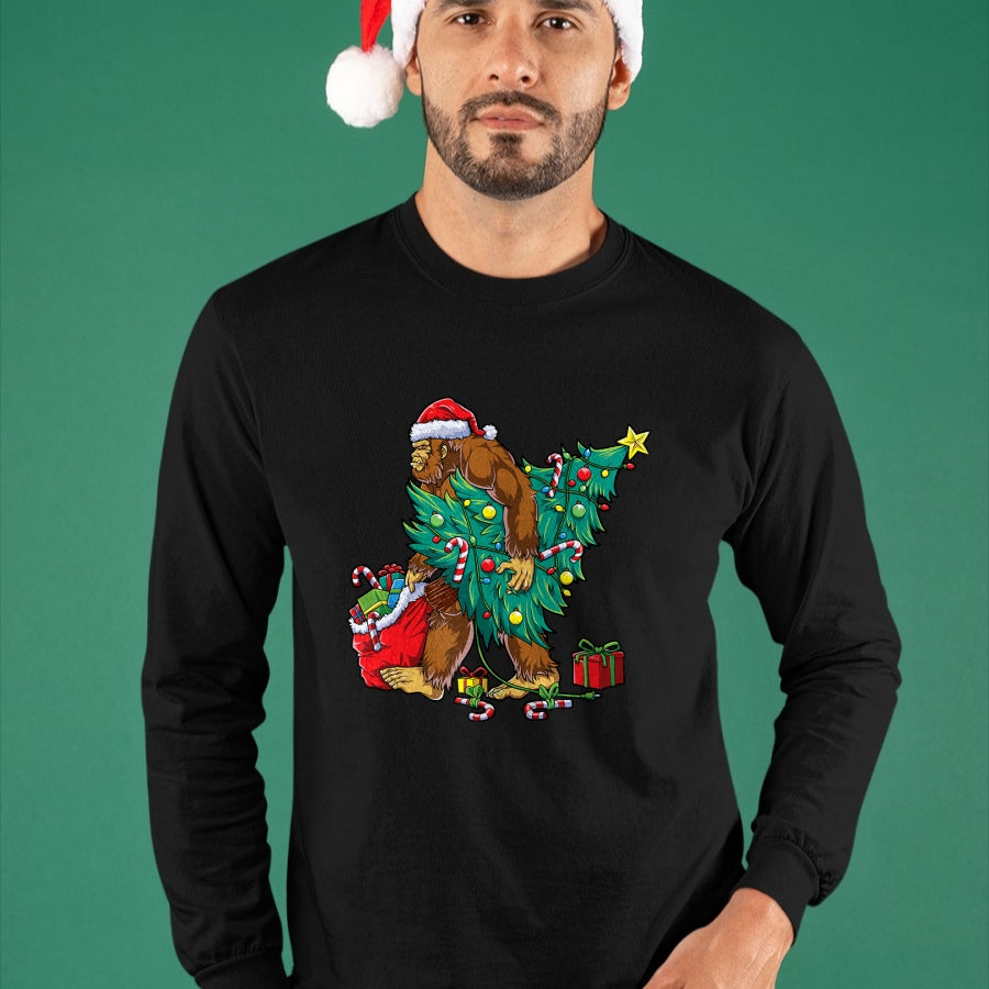Most Wonderful Christmas Co Bigfoot Christmas Tree Lights Xmas Boys Men Sasquax T-Shirt - Christmas Unisex T-Shirt/Hoodie/Sweatshirt - NGHL00