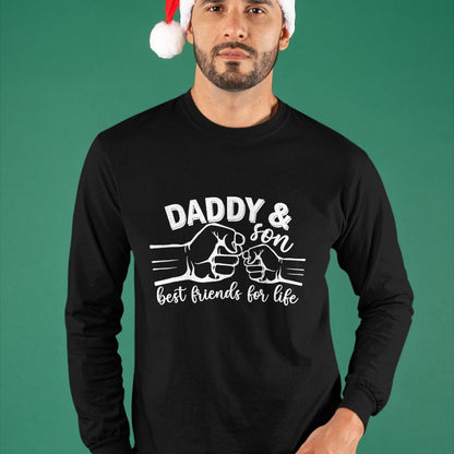 Daddy and Son Best Friends for Life Gifts Men Funny Fathers T-Shirt - Gift From Dad Unisex T-Shirt/Hoodie - NGHL00 (SKUT-2310EMAILDS-15)