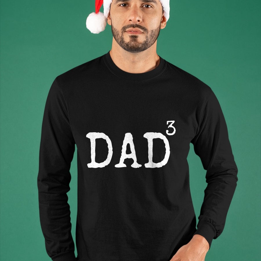 Father of 3 Gift from Kids Dad Cubed Dad to the Third Power T-Shirt - Gift From Dad Unisex T-Shirt/Hoodie - NGHL00 (SKUT-2310EMAILDS-24)
