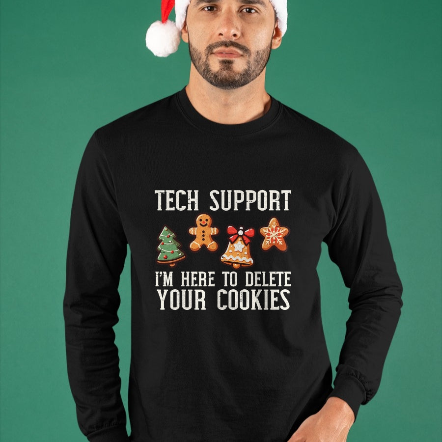Christmas Tech Support Here To Delete Cookies Xmas Men Women T-Shirt - Christmas Unisex T-Shirt/Hoodie/Sweatshirt - NGHL00