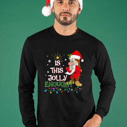 Is This Jolly Enough Grumpy Elf Pajama Christmas Lights T-Shirt - Christmas Unisex T-Shirt/Hoodie/Sweatshirt - NGHL00