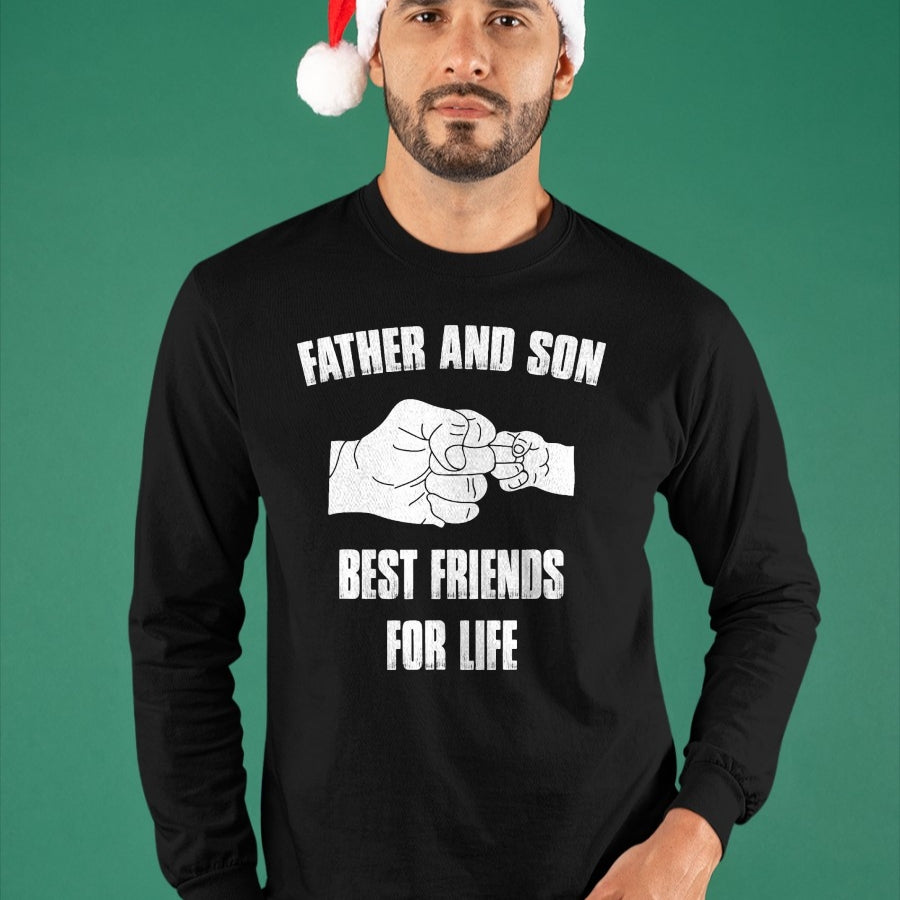 Father Son Best Friends for Life Fist Bump T-Shirt - Gift From Dad Unisex T-Shirt/Hoodie - NGHL00 (SKUT-2310EMAILDS-26)