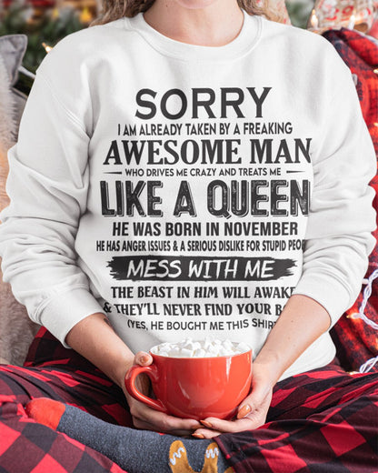 November - Awesome Man Born In November - Special gift for your Girlfriend - NGHL11 (SKU09-126-11)