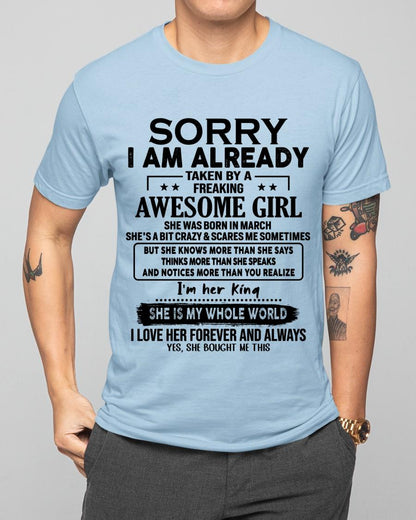 March - Awesome Girl born in March - Special gift for your boyfriend - From Wife NGHL03 (SKU.AT16)