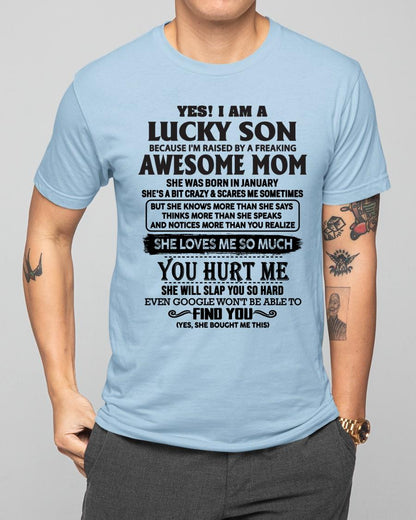 January - Yes! I'm A Lucky Son - Perfect Gift For Your Son From Mom - NGHL01 (SKU-LKW-01)