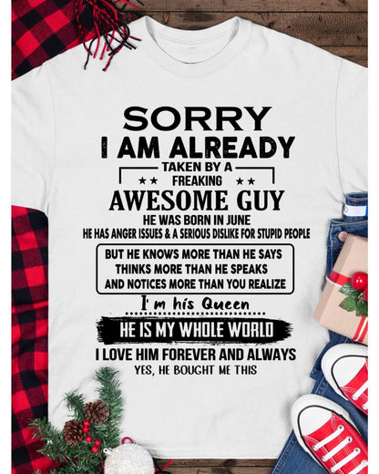 June - Awesome Boyfriend Born In June- Special gift for your Girlfriend - From Husband NGHL06 (SKUT08-11-06)