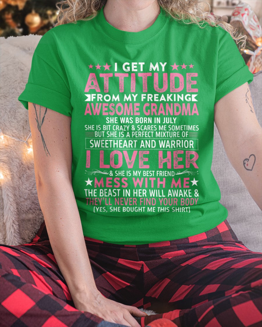 I GET MY ATTITUDE FROM MY GRANDMA JULY EDITION – FROM GRANDMA TO GRANDDAUGHTER NGHL07 (SKU07-163-07)