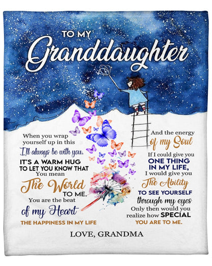 To my granddaughter - Gift for granddaughter Sherpa Fleece Blanket From Grandma