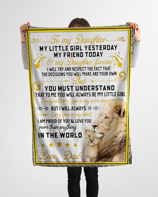Dad To Daughter - Birthday Gift For Daughter From Dad - To My Daughter Lion Blanket My Little Girl (SKUB09-03)