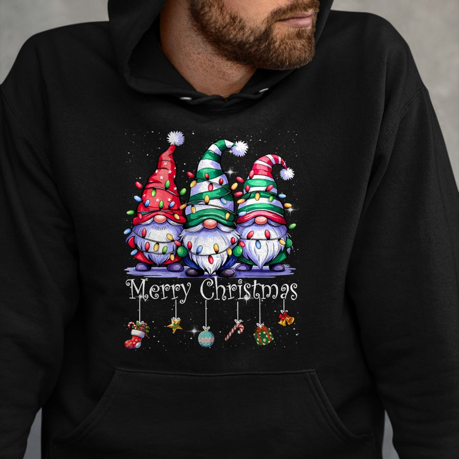 Cute Gnomes Merry Christmas Light Family Gnome Xmas Matching T-Shirt - Christmas Unisex T-Shirt/Hoodie/Sweatshirt - NGHL00