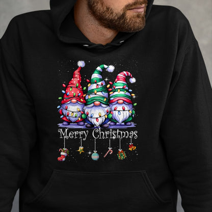 Cute Gnomes Merry Christmas Light Family Gnome Xmas Matching T-Shirt - Christmas Unisex T-Shirt/Hoodie/Sweatshirt - NGHL00