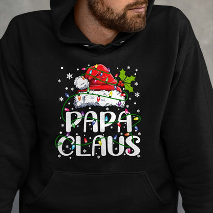 Papa Claus Christmas Lights Pajama Family Matching T-Shirt - Christmas Unisex T-Shirt/Hoodie/Sweatshirt - NGHL00