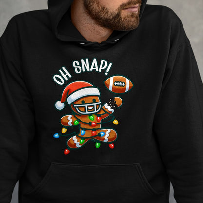 Funny Gingerbread Man Pajamas & PJs Xmas Holiday Oh Snap Gingerbreadman Christmas Football T-Shirt - Christmas Unisex T-Shirt/Hoodie/Sweatshirt - NGHL00