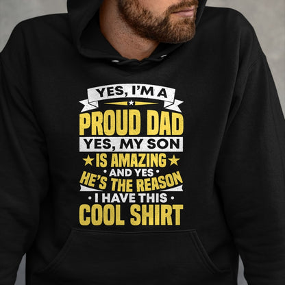 Proud Dad Of A Son Father's Day From Son T-Shirt- Gift From Dad Unisex T-Shirt/Hoodie - NGHL00 (SKUT-2310EMAILDS-42)