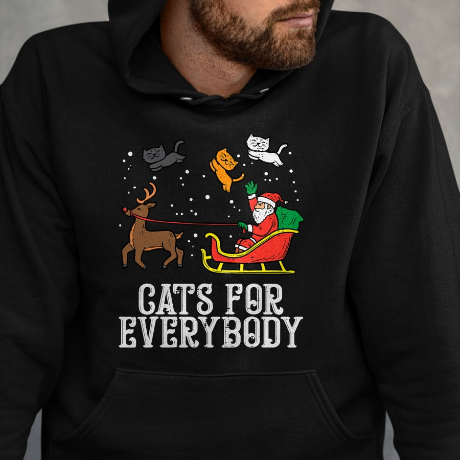 Cats For Everybody Christmas Cat Funny Xmas Women Santa T-Shirt - Christmas Unisex T-Shirt/Hoodie/Sweatshirt - NGHL00