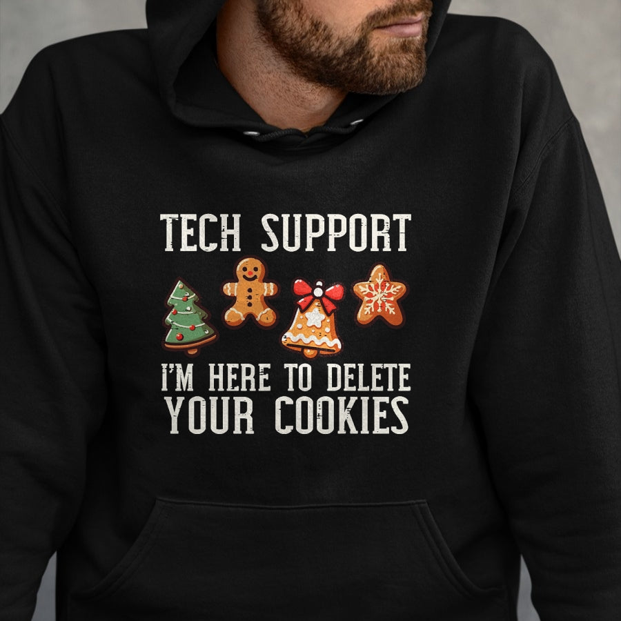Christmas Tech Support Here To Delete Cookies Xmas Men Women T-Shirt - Christmas Unisex T-Shirt/Hoodie/Sweatshirt - NGHL00