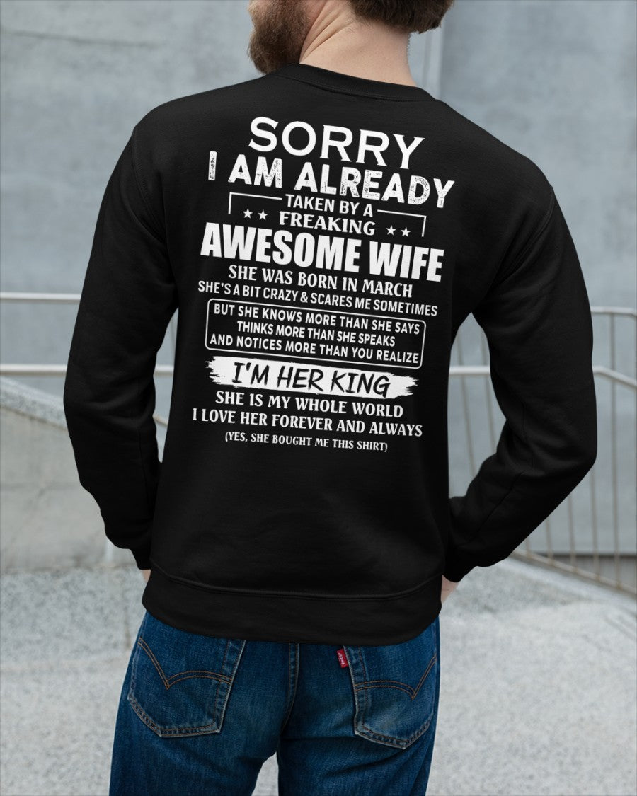 Awesome wife March - Perfect gift for husband from wife - NGHL03 (SKU68-79-03)