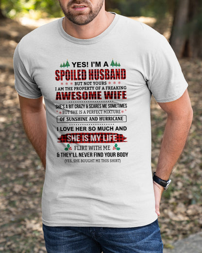 SPOILED HUSBAND OF AWESOME WIFE - PERFECT CHRISTMAS GIFT FROM WIFE - NGHL00