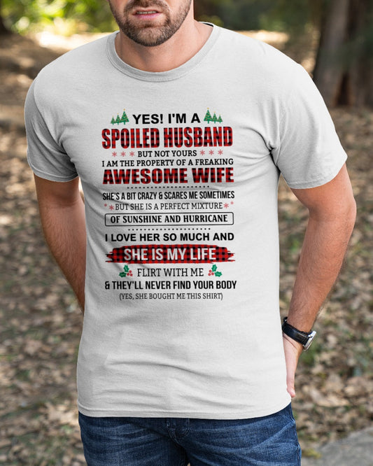 SPOILED HUSBAND OF AWESOME WIFE - PERFECT CHRISTMAS GIFT FROM WIFE - NGHL00