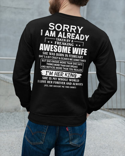 Awesome wife February - Perfect gift for husband from wife - NGHL02 (SKU68-79-02)