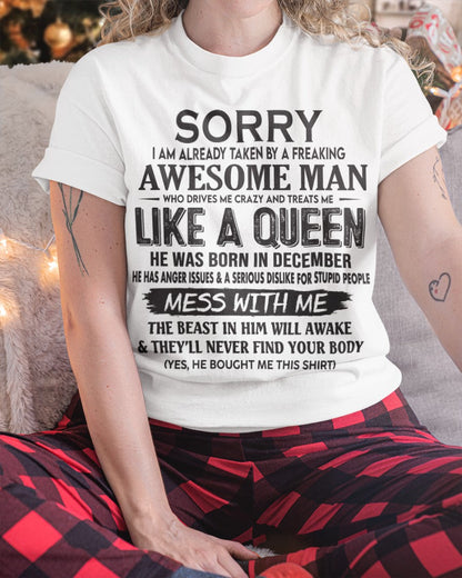 December - Awesome Man Born In December - Special gift for your Girlfriend - NGHL12 (SKU09-126-12)