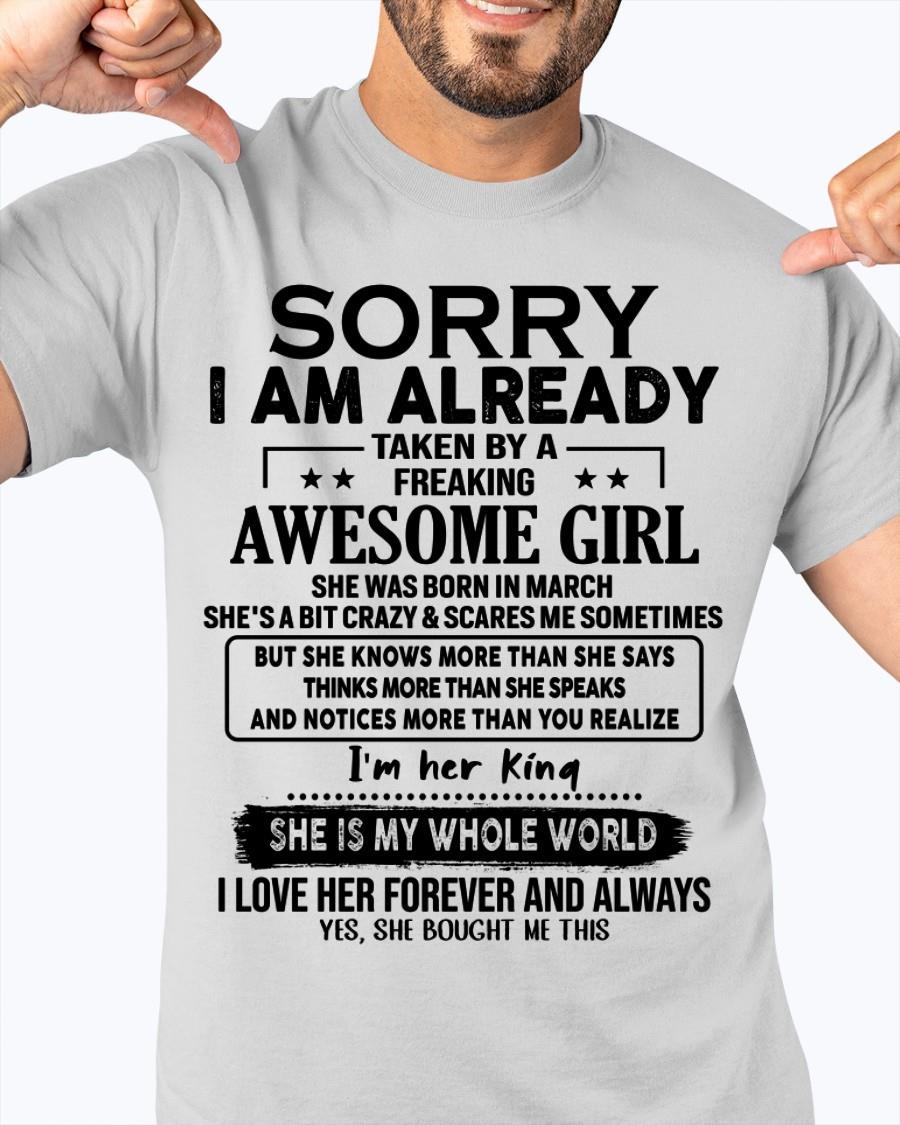 March - Awesome Girl born in March - Special gift for your boyfriend - From Wife NGHL03 (SKU.AT16)