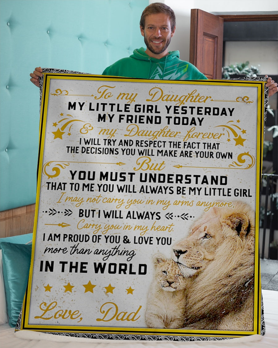 Dad To Daughter - Birthday Gift For Daughter From Dad - To My Daughter Lion Blanket My Little Girl (SKUB09-03)