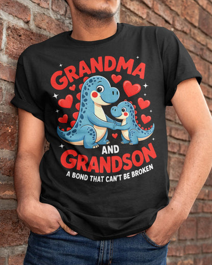 GRANDMA AND GRANDSON A BOND THAT CAN'T BE BROKEN DINOSAUR UNISEX T-SHIRT NGHL00 (SKU-GMS3)