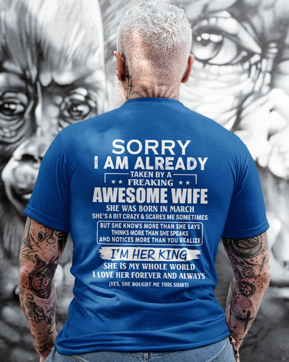 Awesome wife March - Perfect gift for husband from wife - NGHL03 (SKU68-79-03)