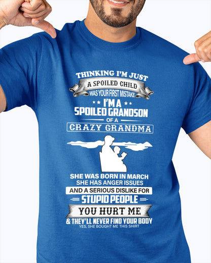 Spoiled by Grandma Shirt March Edition – From Grandma to Grandson NGHL03 (SKU-GMS2-03)