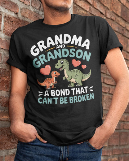 GRANDMA AND GRANDSON A BOND THAT CAN'T BE BROKEN DINOSAUR UNISEX T-SHIRT - NGHL00 (SKU-GMS5)
