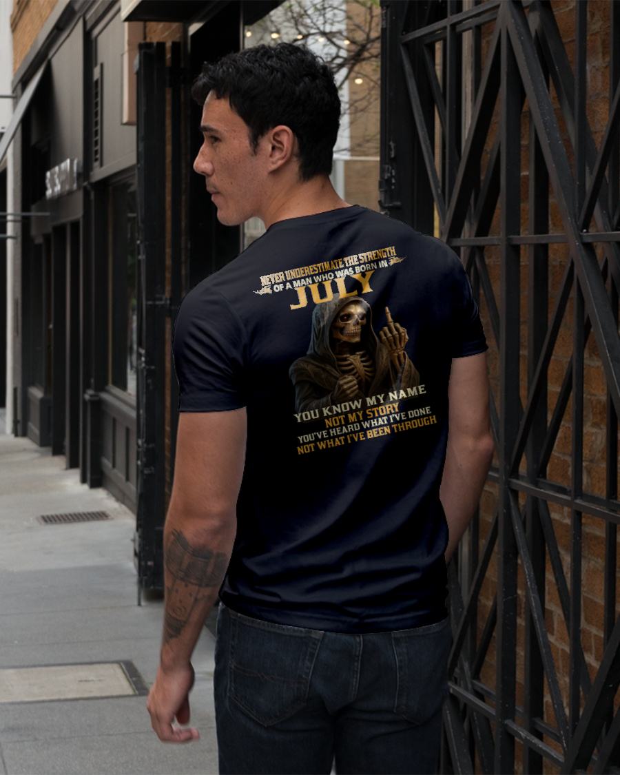 JULY - NEVER UNDERESTIMATE - BIRTHDAY T-SHIRT FOR MEN - NGHL07 (SKU26T-01-06-07)