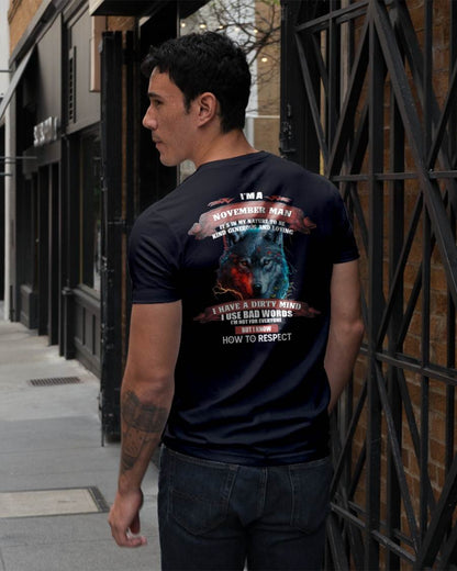 NOVEMBER - KNOW HOW TO RESPECT - BIRTHDAY T-SHIRT FOR MEN - NGHL11 (SKU12-162-11)