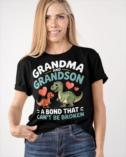 GRANDMA AND GRANDSON A BOND THAT CAN'T BE BROKEN DINOSAUR UNISEX T-SHIRT - NGHL00 (SKU-GMS5)