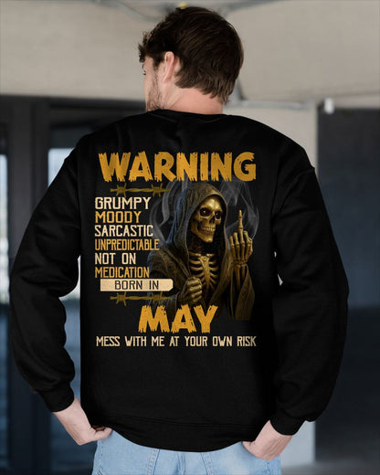 MAY - WARNING GRUMPY MOODY - BIRTHDAY T-SHIRT FOR MEN - NGHL05 (SKU26T-01-07-05)