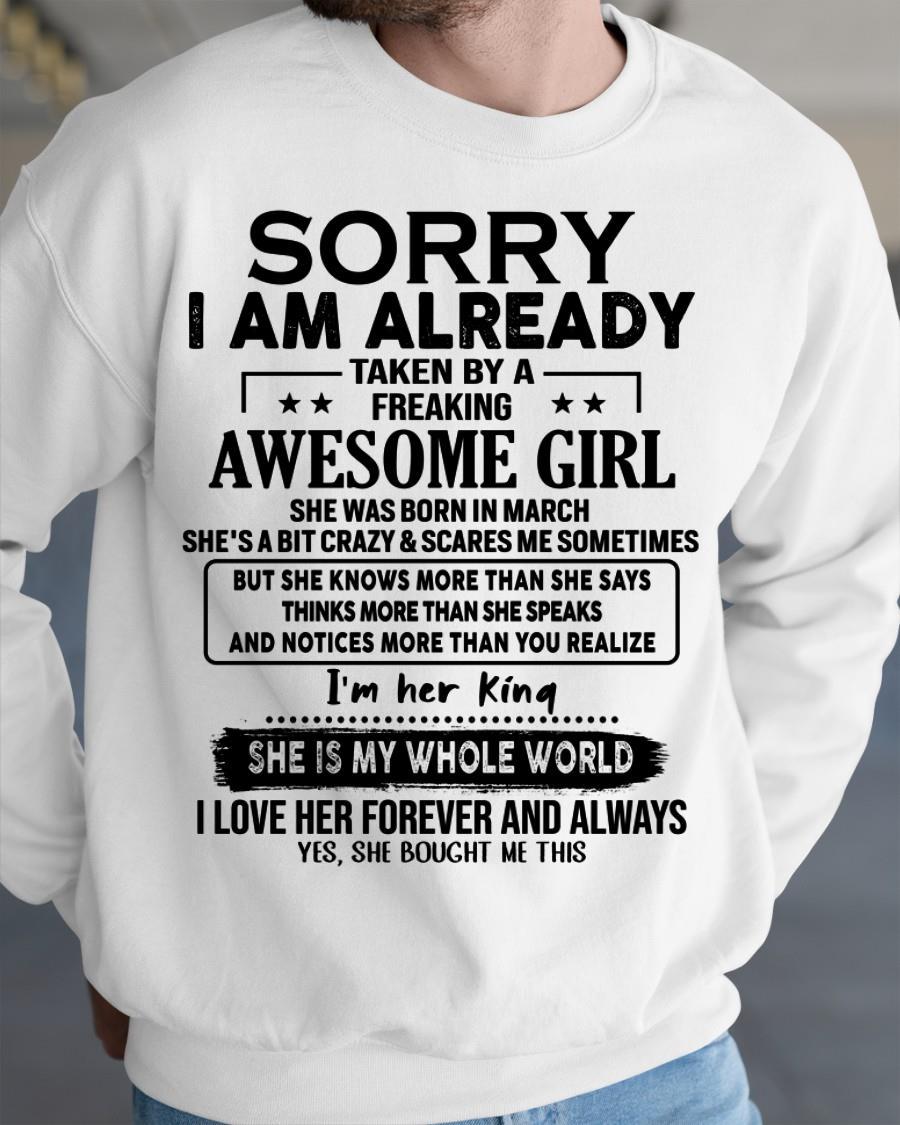 March - Awesome Girl born in March - Special gift for your boyfriend - From Wife NGHL03 (SKU.AT16)