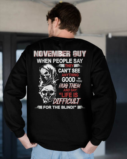 NOVEMBER -  HUG THEM AND SAY... - BIRTHDAY T-SHIRT FOR MEN - NGHL11 (SKU12-253-11)