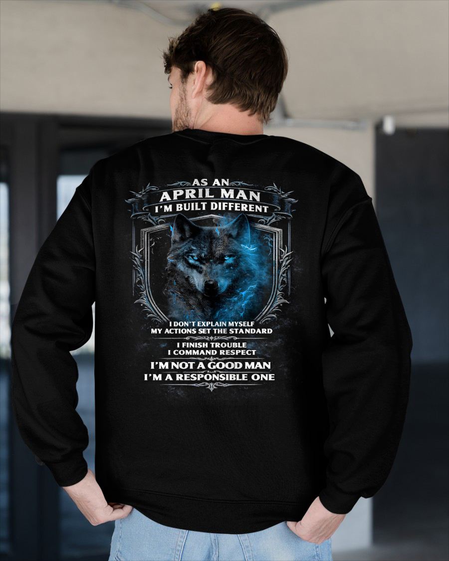 APRIL - BUILT DIFFERENT - BIRTHDAY T-SHIRT FOR MEN - NGHL04 (SKU12-301-04)