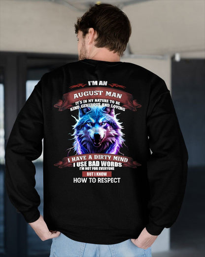 AUGUST - KNOW HOW TO RESPECT - BIRTHDAY T-SHIRT FOR MEN - NGHL08 (SKU12-312-08)