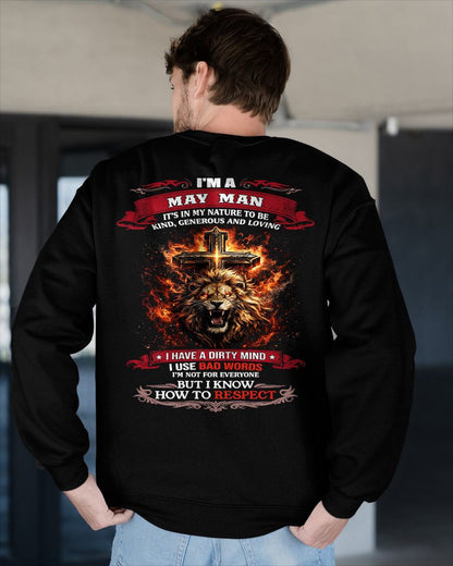 MAY - KIND AND LOVING ARE MY NATURE - PREMIUM DTG PRINT BIRTHDAY T-SHIRT FOR MEN - NGHL05 (SKU26T-01-31-05)